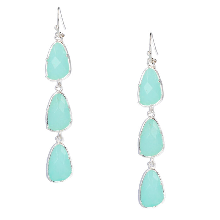 Blue Waterfall Earrings Silver
