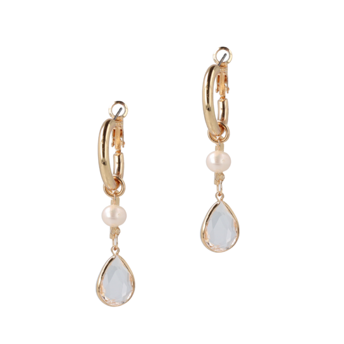 Crystal Pearl Hoops - Image 4