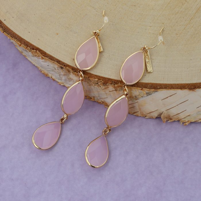 Triple Drop Earhangers Pink - Image 4