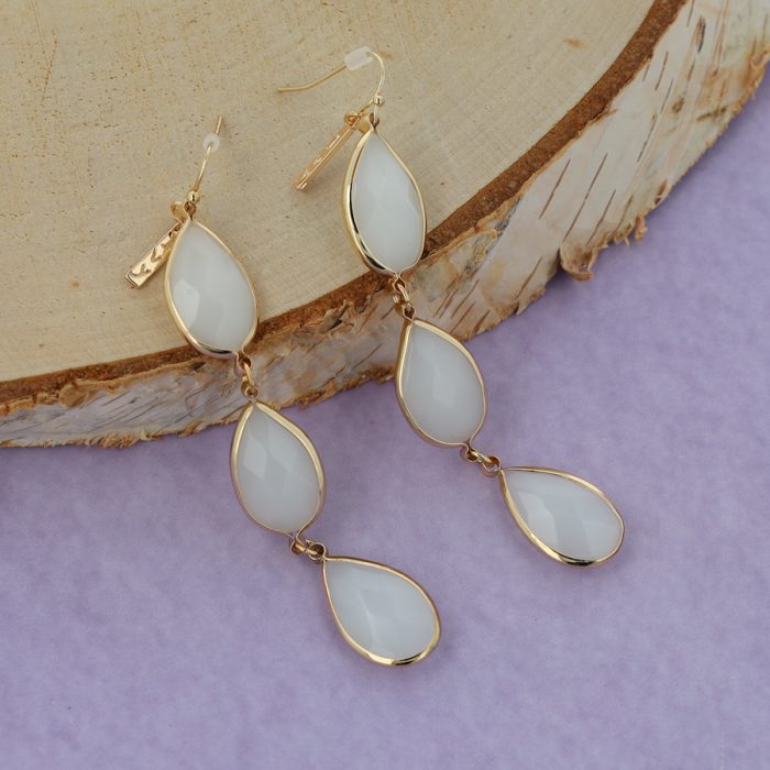 Triple Drop Earhangers Moonstone - Image 4