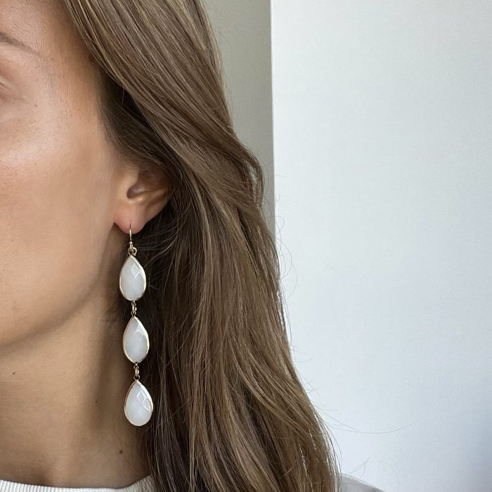 Triple Drop Earhangers Moonstone - Image 2